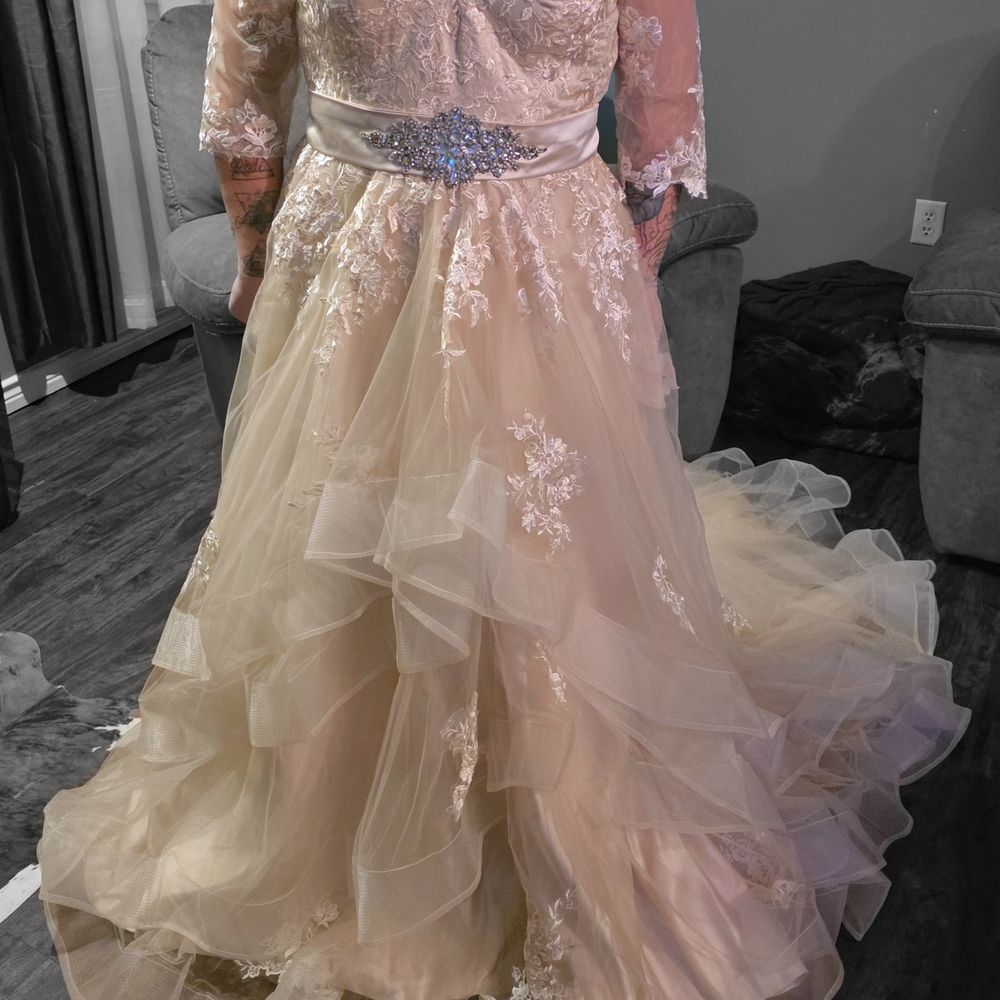 Elegant Cream Lace Gown